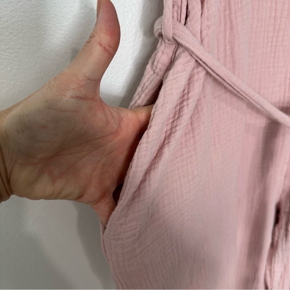 Shinestar pink jumpsuit gauze tie waist Size L - Picture 5 of 11